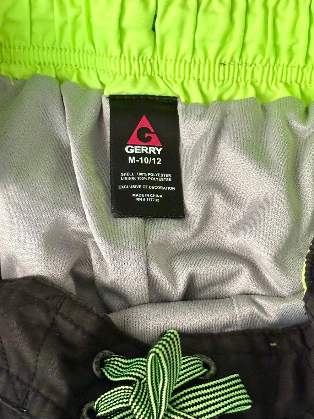 Gerry Boys Aqua Swim Trunks with Black Waistband, Size M(10-12)